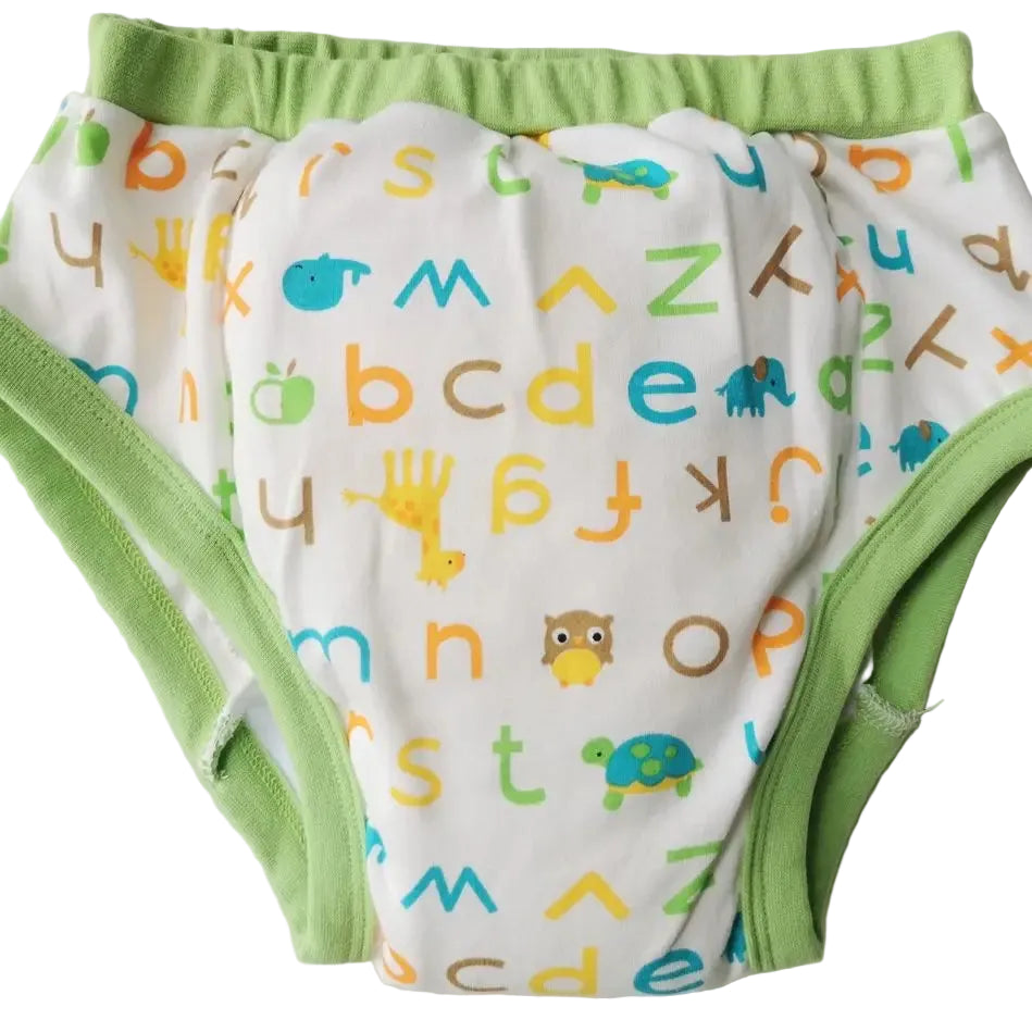 Letters Print ABDL Training Briefs with Padding (Bottom Only)