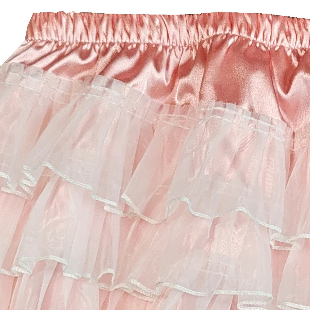 ABDL Satin Ruffle Diaper Cover – Lace & Ruffle Little Space Pants | Pink | Sizes S–XXXL