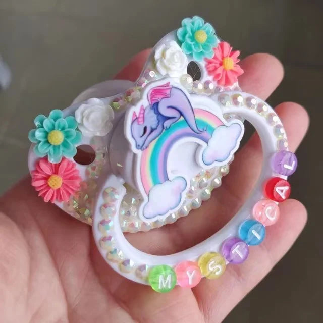 Mystical Dragon Silicone Pacifier: Handmade ABDL Binky with Rainbow Fantasy Vibes