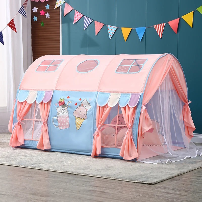 🏠 Cozy Critter Playhouse Tent – Foldable Bed Tent