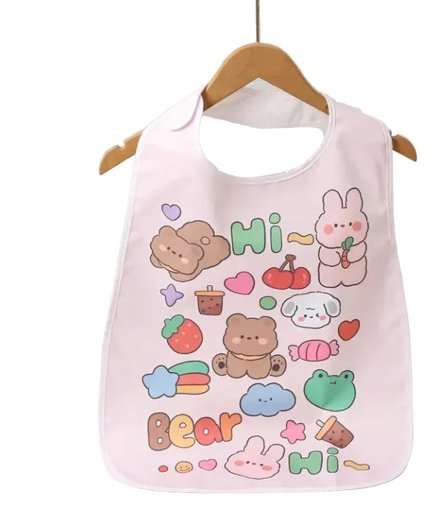 🧼 Cute Cartoon Adult Baby Bib – Soft, Washable & Regression-Ready