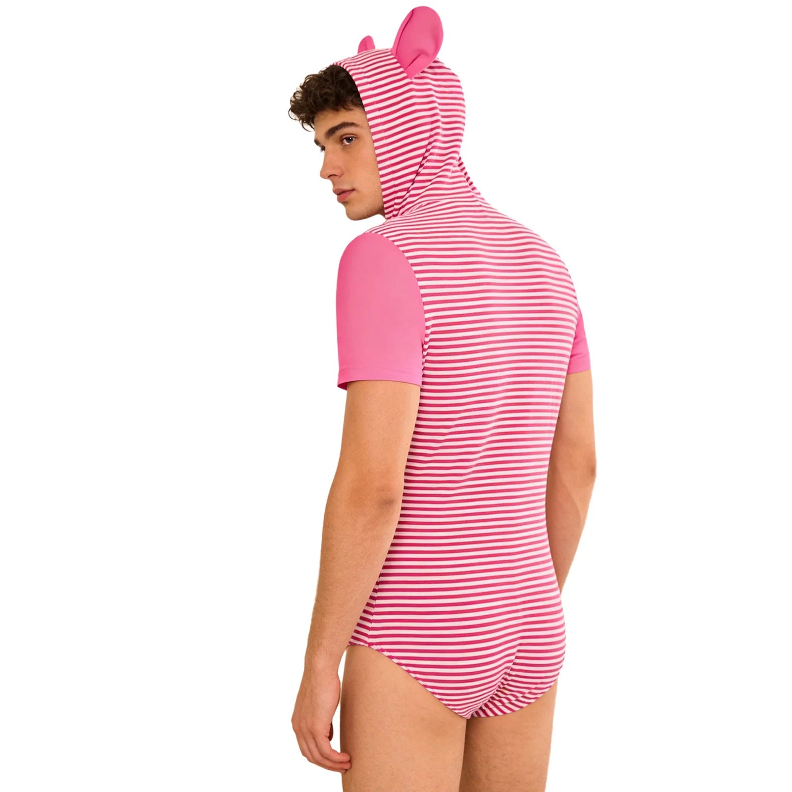 Bear Ears Hooded ABDL Onesie Bodysuit — Button Crotch Little Space Pajamas (S–XXL)