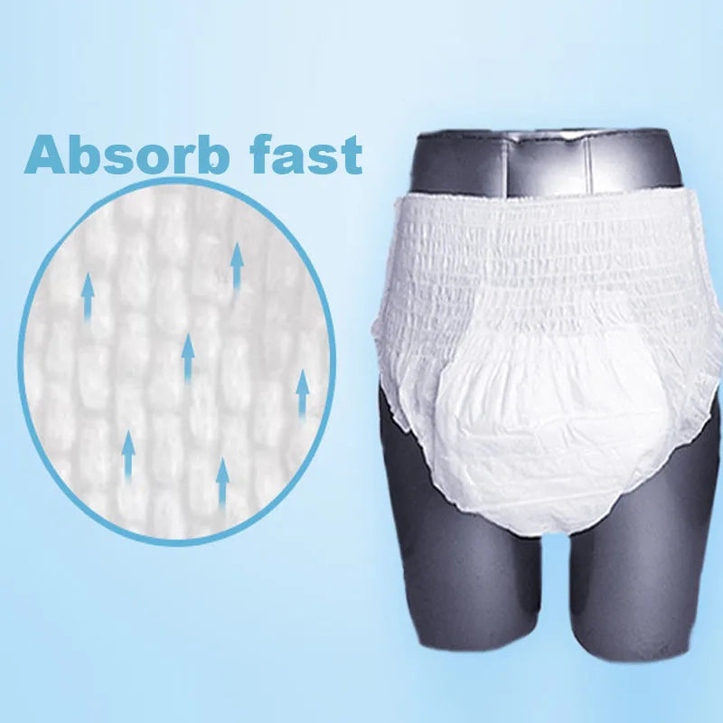 Disposable Adult Diaper Pants – 3PCS Waterproof Leakproof Pull-On Nappies | Super Absorbent 1100–1300ml (L/XL)