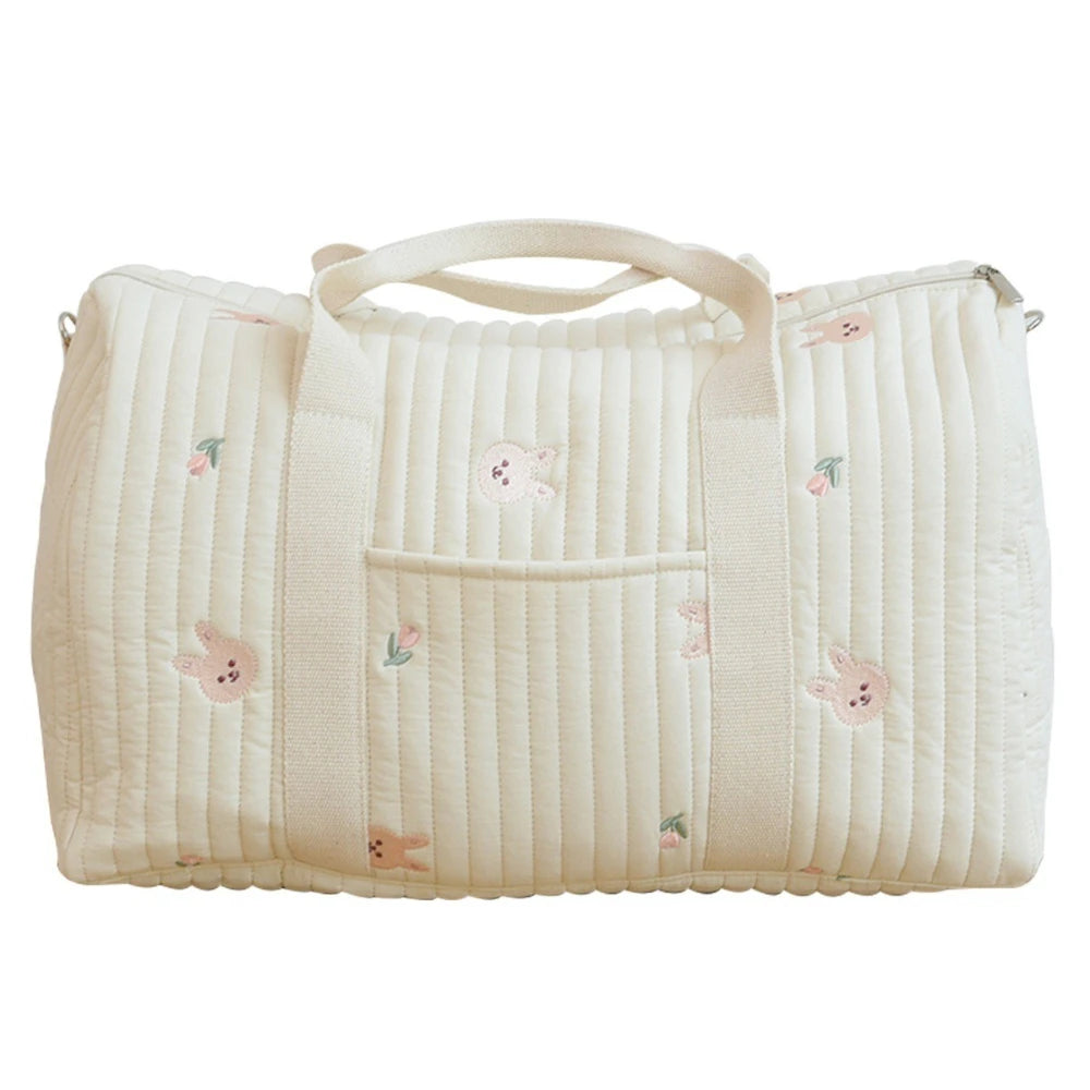 "My Little Adventures" Personalized Quilted Bunny Diaper Bag - For Big Littles on the Go!