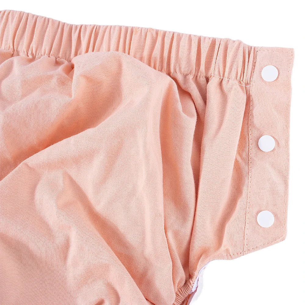 Adult ABDL Adjustable Diaper Cover with Wings & Snaps – Ice Silk Lining Summer Reusable Nappy Pants (Grey / Peach / Green)