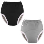 2pcs Reusable Adult Cloth Diaper – Ice Silk Lining, Waterproof TPU, Adjustable Snap Wings | Purple/Black/Grey/Orange ABDL Nappies