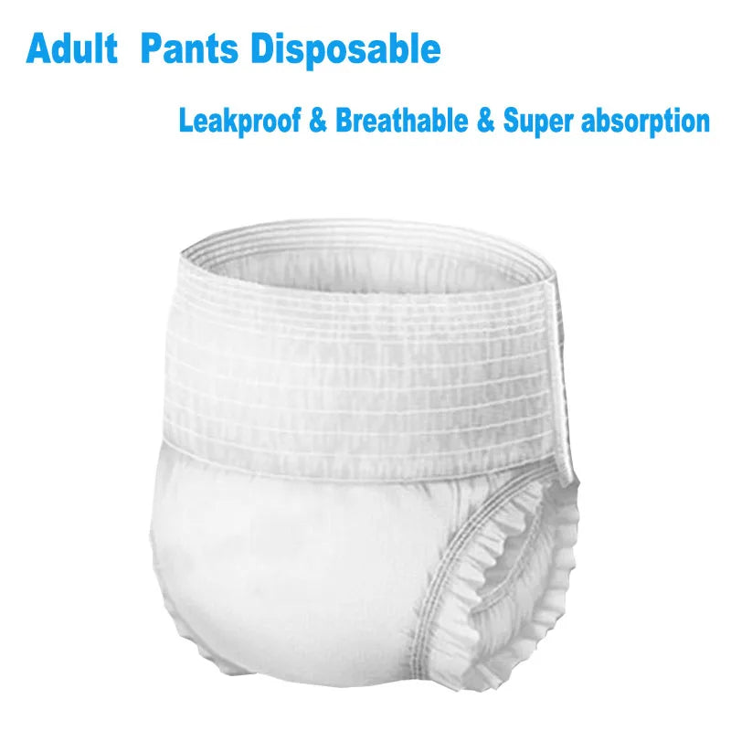 Disposable Adult Diaper Pants – 3PCS Waterproof Leakproof Pull-On Nappies | Super Absorbent 1100–1300ml (L/XL)