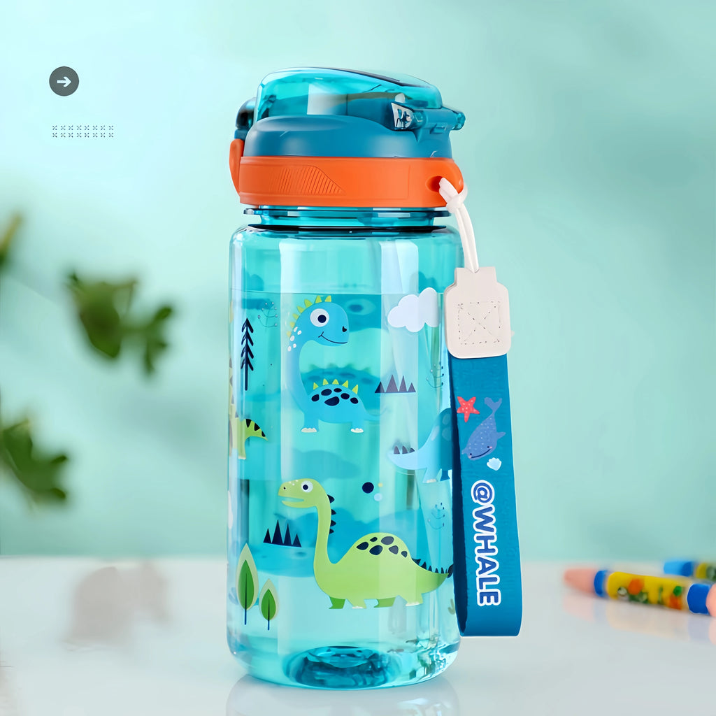 Little Space Cartoon Sippy Cup – 600ml BPA-Free Straw Water Bottle | 4 Colors