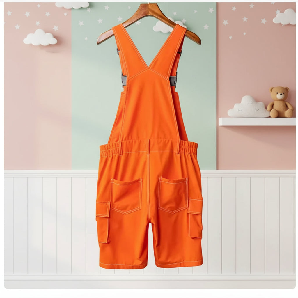 ABDL Bib Overalls – Candy Color Cargo Romper with Adjustable Suspenders (M–XXXL)