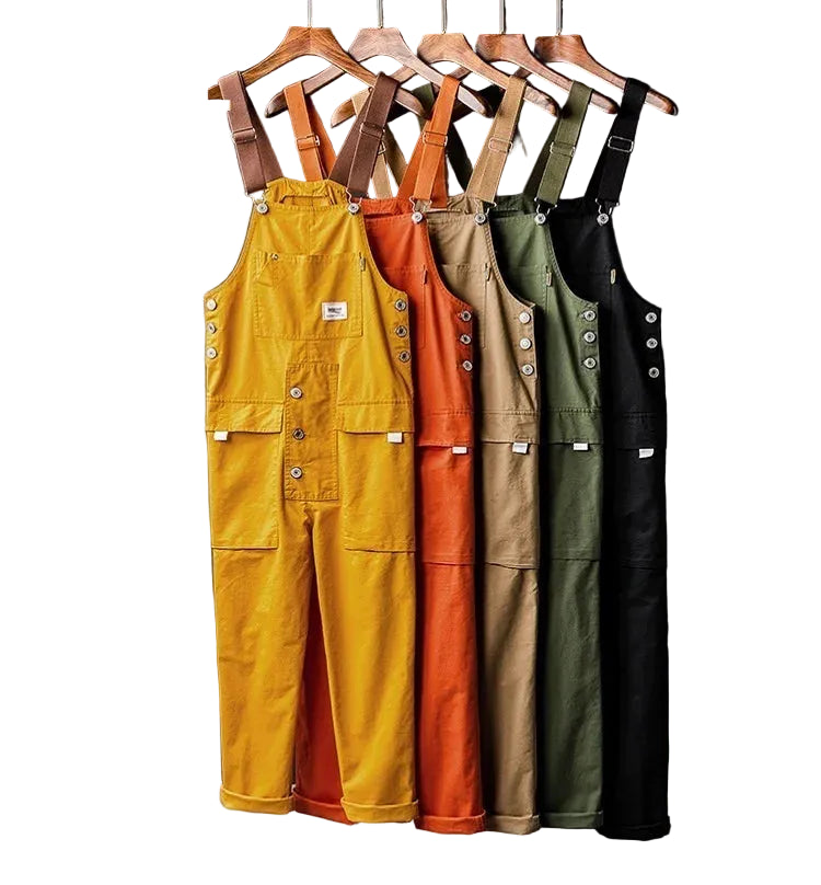Cozy Cotton Multi-Pocket Jumpsuits - Unisex Adventure Wear for Playful Souls!