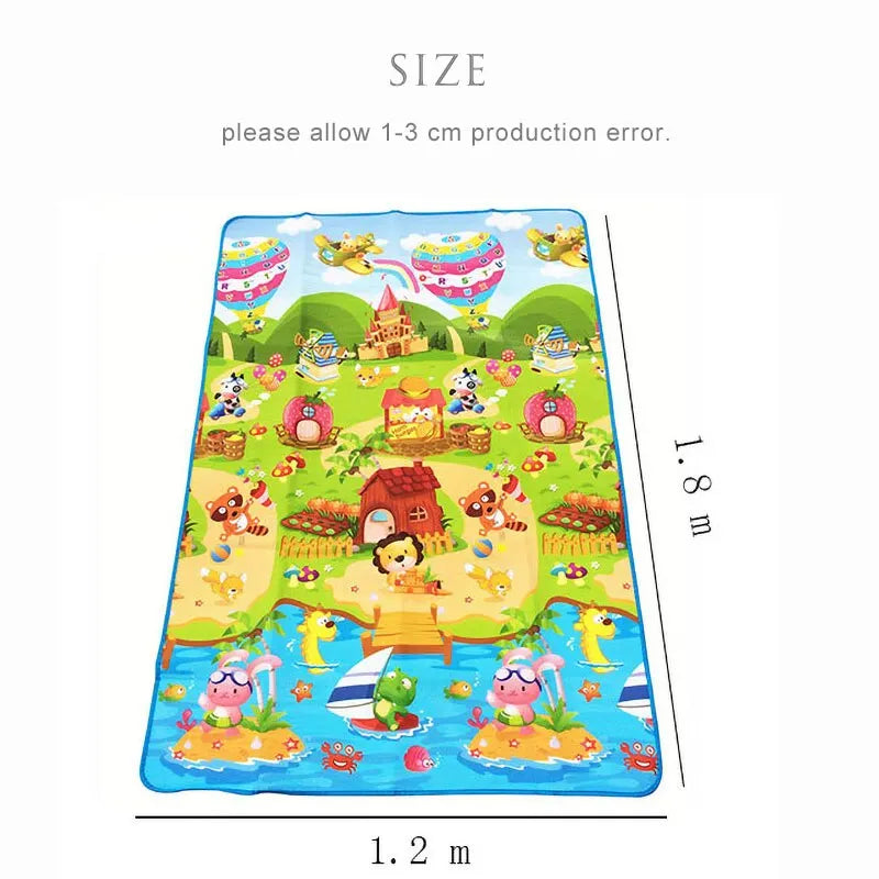 Little Space Double-Sided Waterproof Play Mat – Farm & Letter Print | 180x120cm