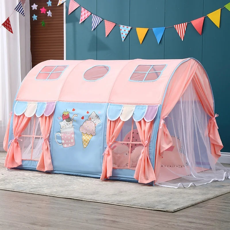 🏠 Cozy Critter Playhouse Tent – Foldable Bed Tent