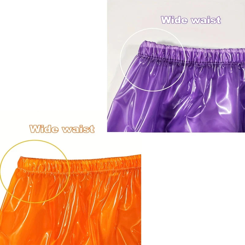 ABDL Plastic Pants 2-Pack – Clear High Waist PVC Diaper Cover | Purple & Orange | Sizes M–XXXL