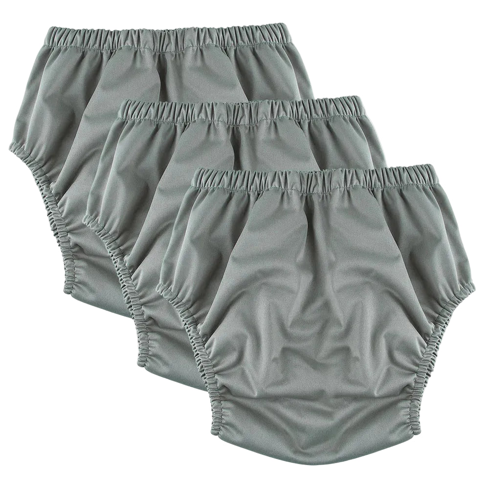 3-Pack Solid Color Waterproof Adult Diaper Covers – Reusable Leakproof Pants | White/Black/Purple/Blue/Gray