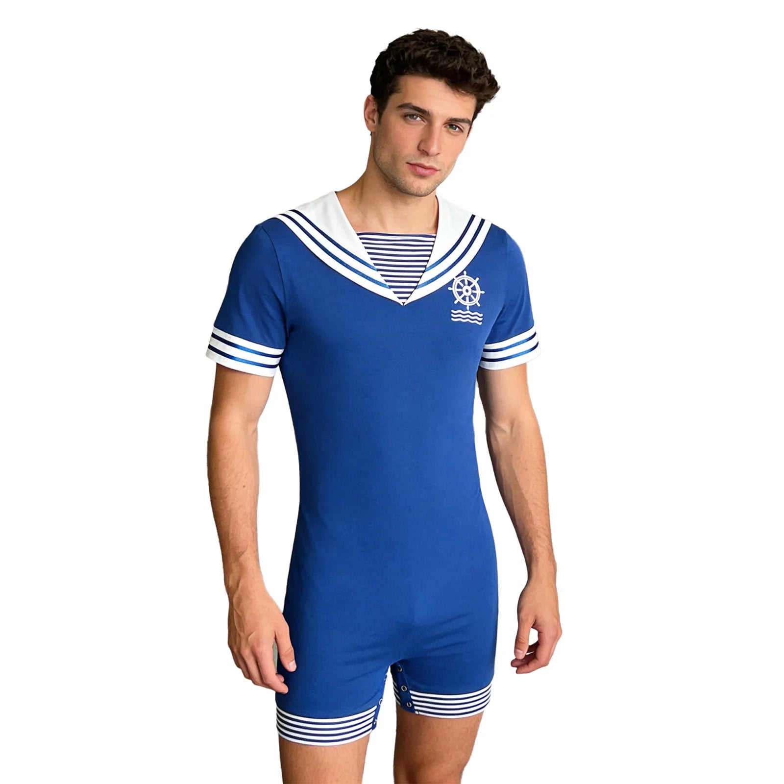 Sailor ABDL Onesie Bodysuit — Button Snap Crotch Little Space Pajamas (S–XXL)