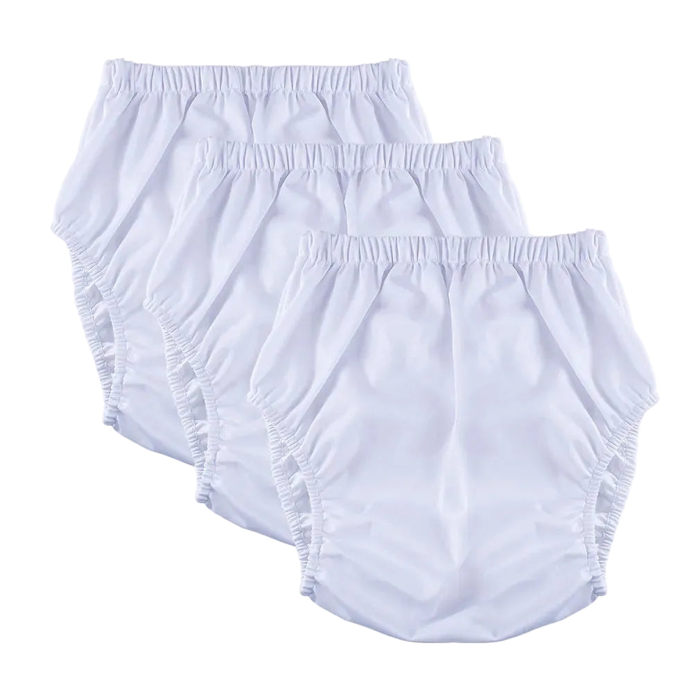 3-Pack Solid Color Waterproof Adult Diaper Covers – Reusable Leakproof Pants | White/Black/Purple/Blue/Gray