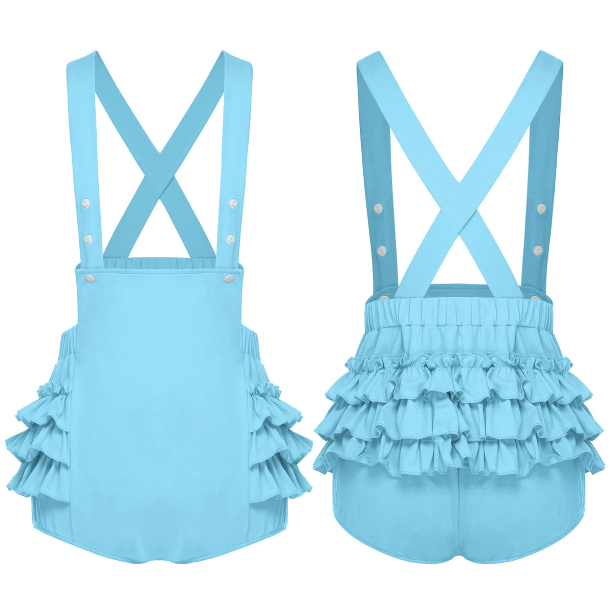 Cute Ruffle Suspender ABDL Romper Shorts