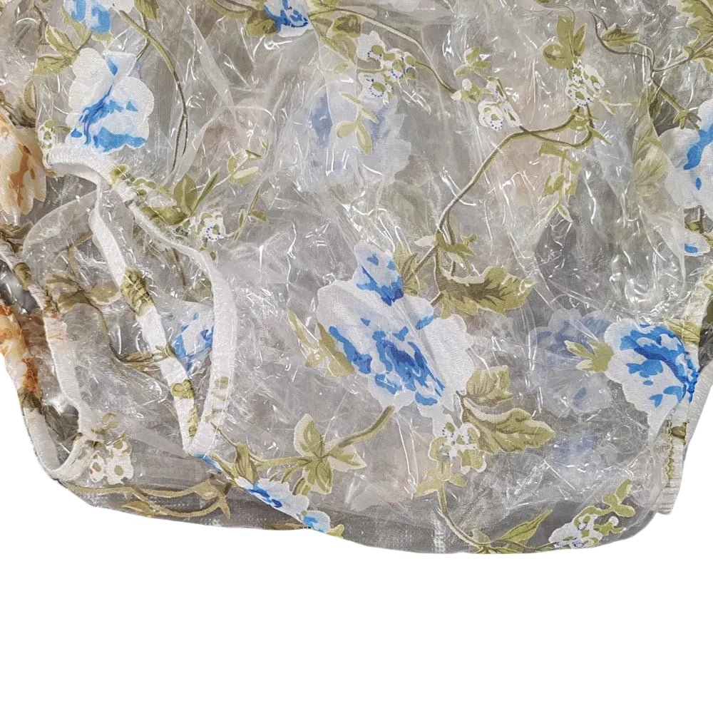 2pcs Transparent Floral Adult Diaper Cover – Clear PVC Leakproof Panties | High-Waist Unisex ABDL Pull-On Underpants