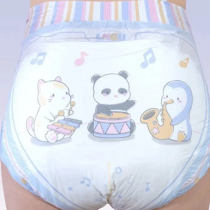 ABDL Cartoon Diapers – Kawaii Little Space Pack of 5 (M/L/XL)