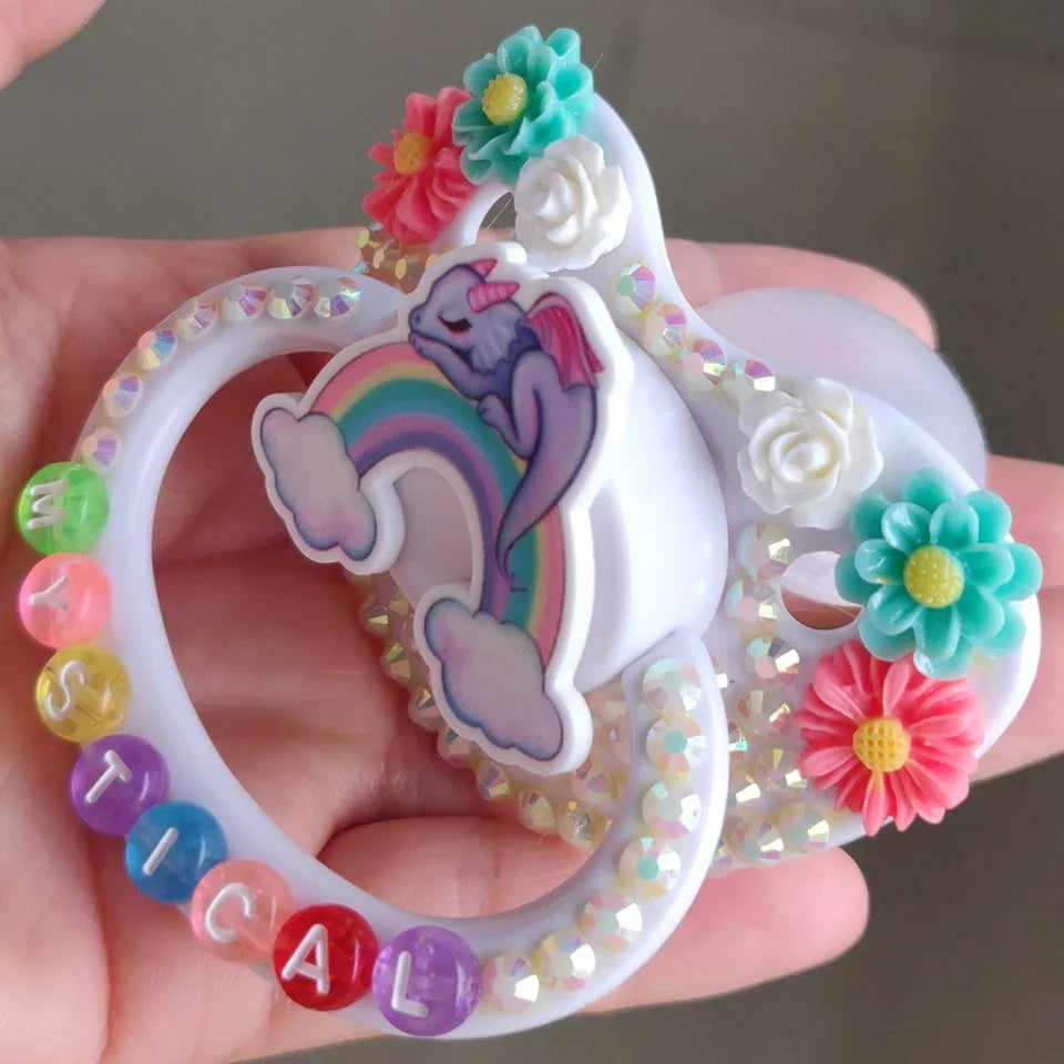 Mystical Dragon Silicone Pacifier: Handmade ABDL Binky with Rainbow Fantasy Vibes