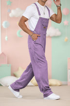 Purple Denim Overalls for Littles – Loose Fit Suspender Pants | ABDL & Little Space