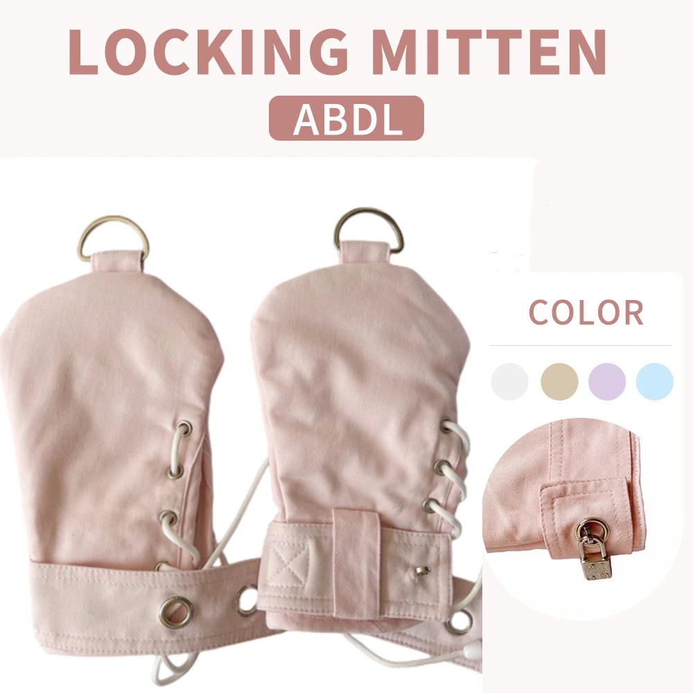 ABDL Lockable Padded Mittens – Handmade Organic Cotton | Locking Little Space Paws