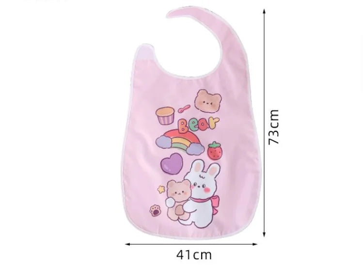 🧼 Cute Cartoon Adult Baby Bib – Soft, Washable & Regression-Ready