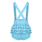 Cute Ruffle Suspender ABDL Romper Shorts