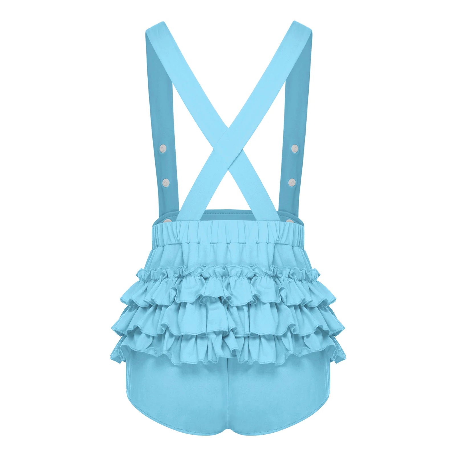 Cute Ruffle Suspender ABDL Romper Shorts
