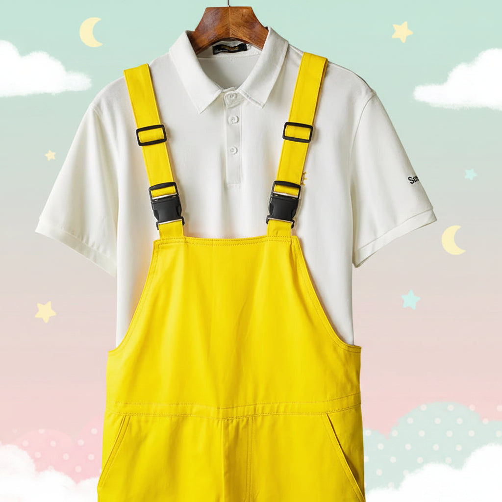 Little Space Sunshine Overalls — Diaper-Friendly ABDL Strap Pants (M–5XL)