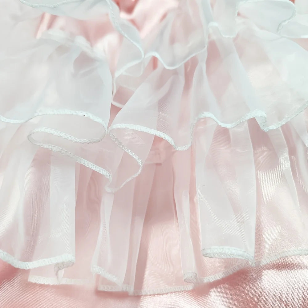 ABDL Satin Ruffle Diaper Cover – Lace & Ruffle Little Space Pants | Pink | Sizes S–XXXL