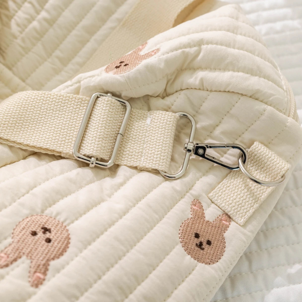 "My Little Adventures" Personalized Quilted Bunny Diaper Bag - For Big Littles on the Go!