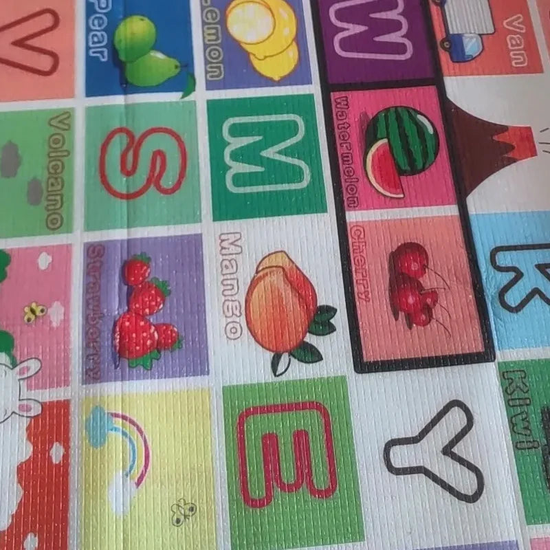 Little Space Double-Sided Waterproof Play Mat – Farm & Letter Print | 180x120cm