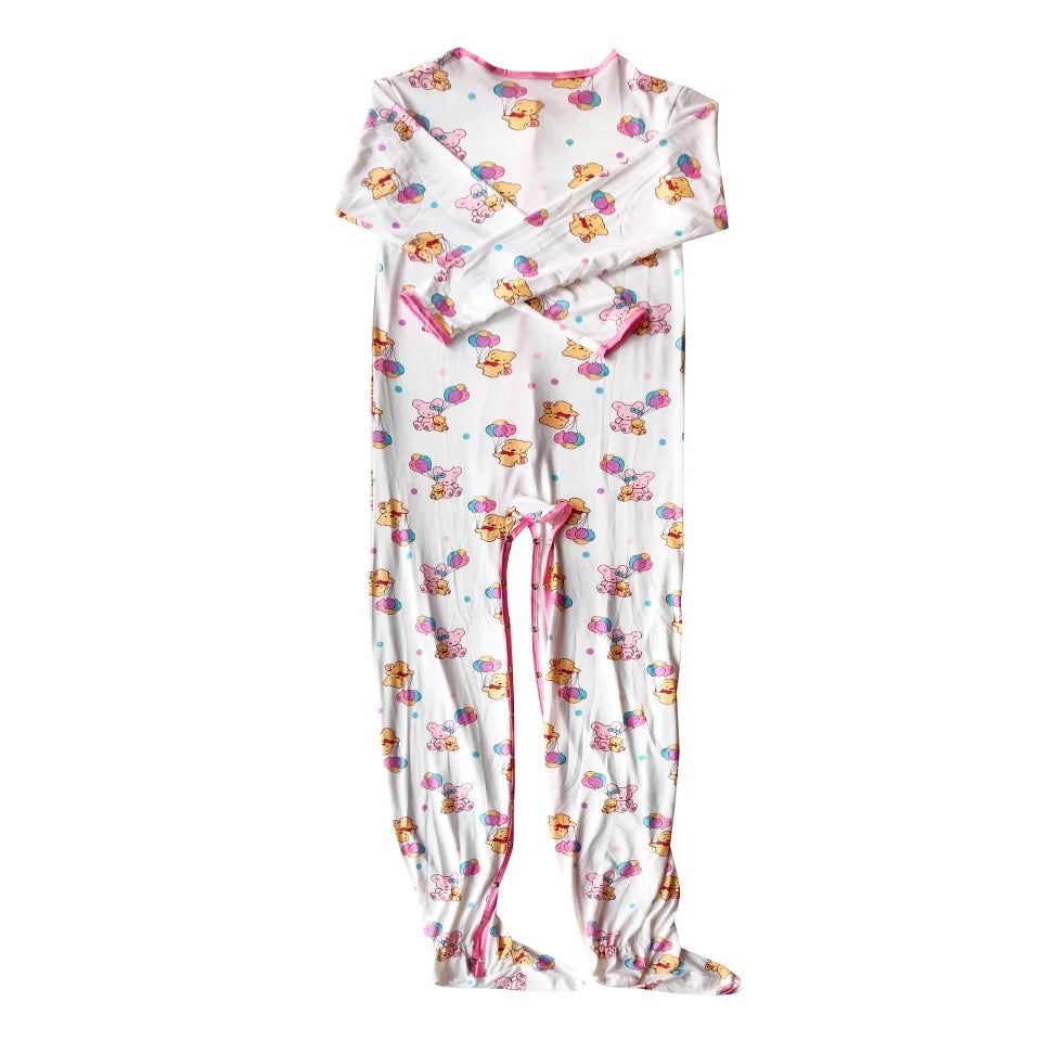 Little Bears & Playtime Dreams - Adult Footed Sleeper Onesie with Snap Crotch!