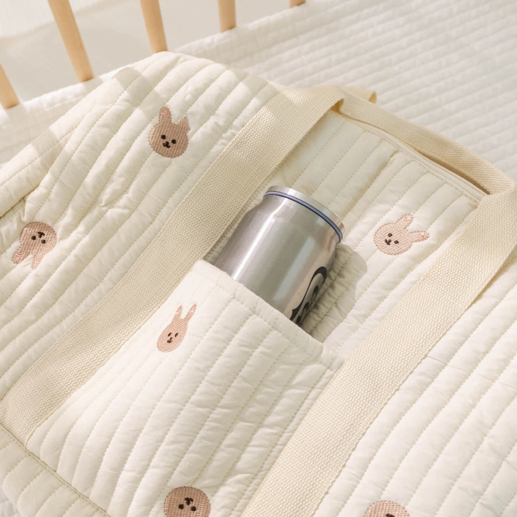 "My Little Adventures" Personalized Quilted Bunny Diaper Bag - For Big Littles on the Go!