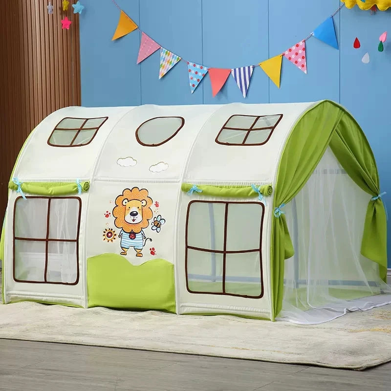 🏠 Cozy Critter Playhouse Tent – Foldable Bed Tent