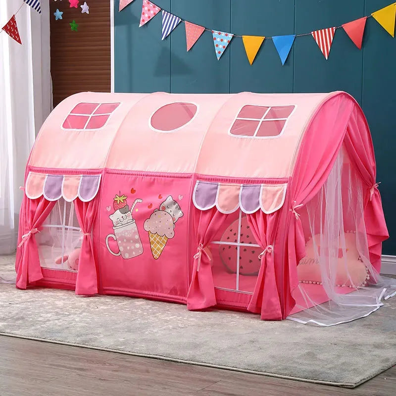 🏠 Cozy Critter Playhouse Tent – Foldable Bed Tent