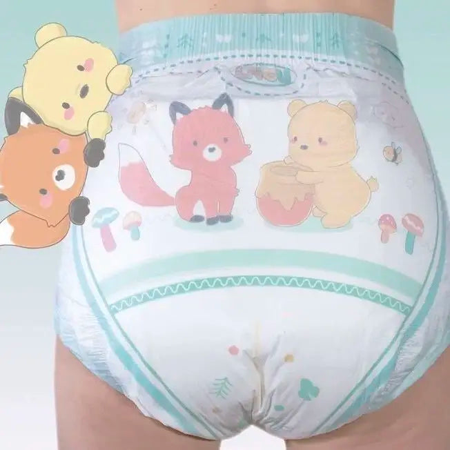 ABDL Cartoon Diapers – Kawaii Little Space Pack of 5 (M/L/XL)