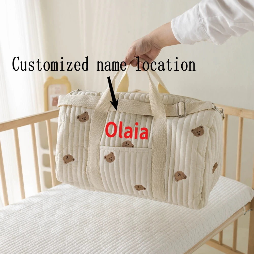 "My Little Adventures" Personalized Quilted Bunny Diaper Bag - For Big Littles on the Go!