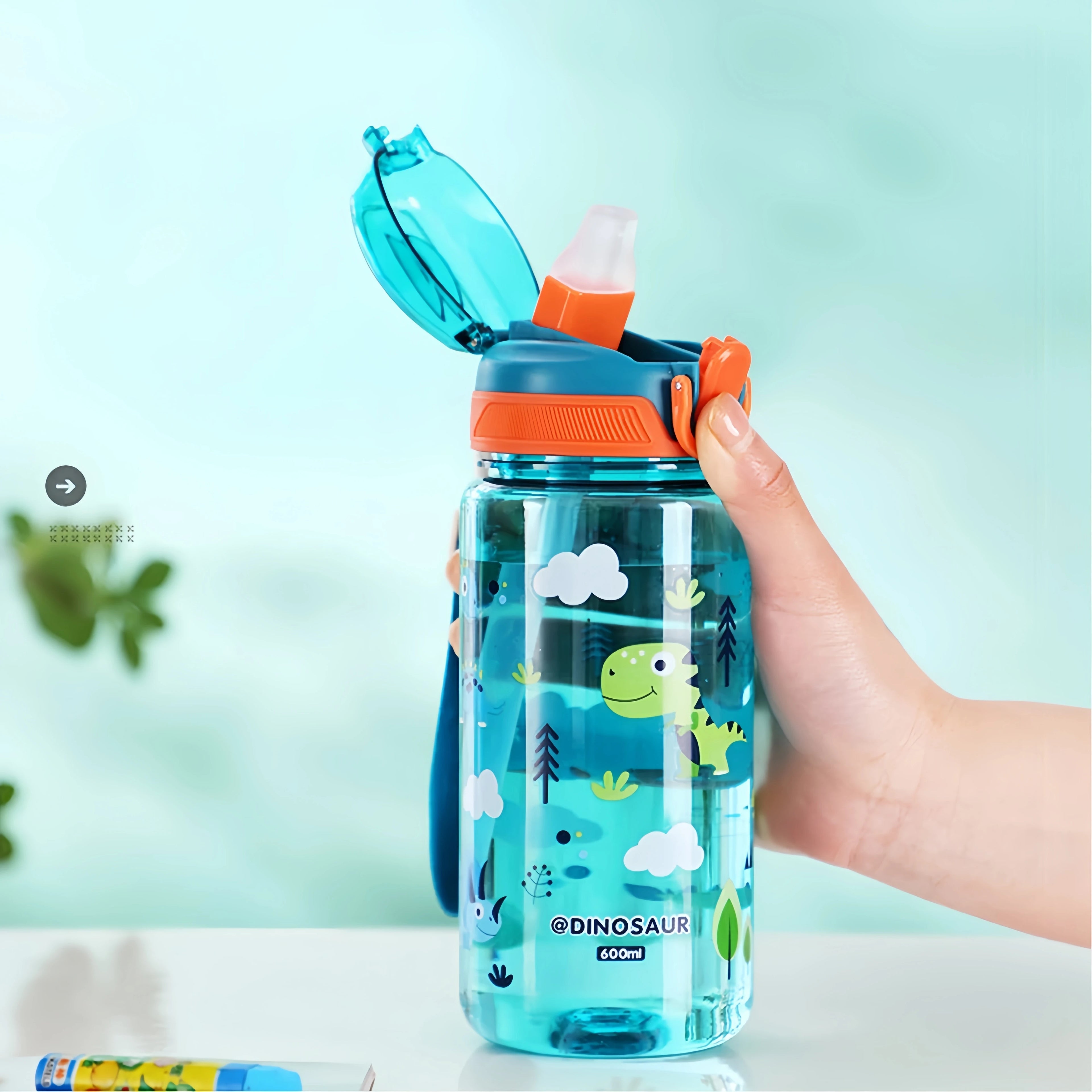 Little Space Cartoon Sippy Cup – 600ml BPA-Free Straw Water Bottle | 4 Colors