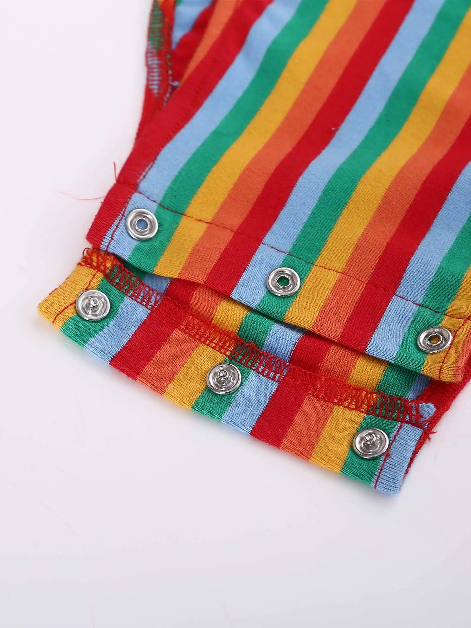 Striped Overalls ABDL Onesie Bodysuit — Button Snap Crotch Little Space Pajamas (M–3XL)