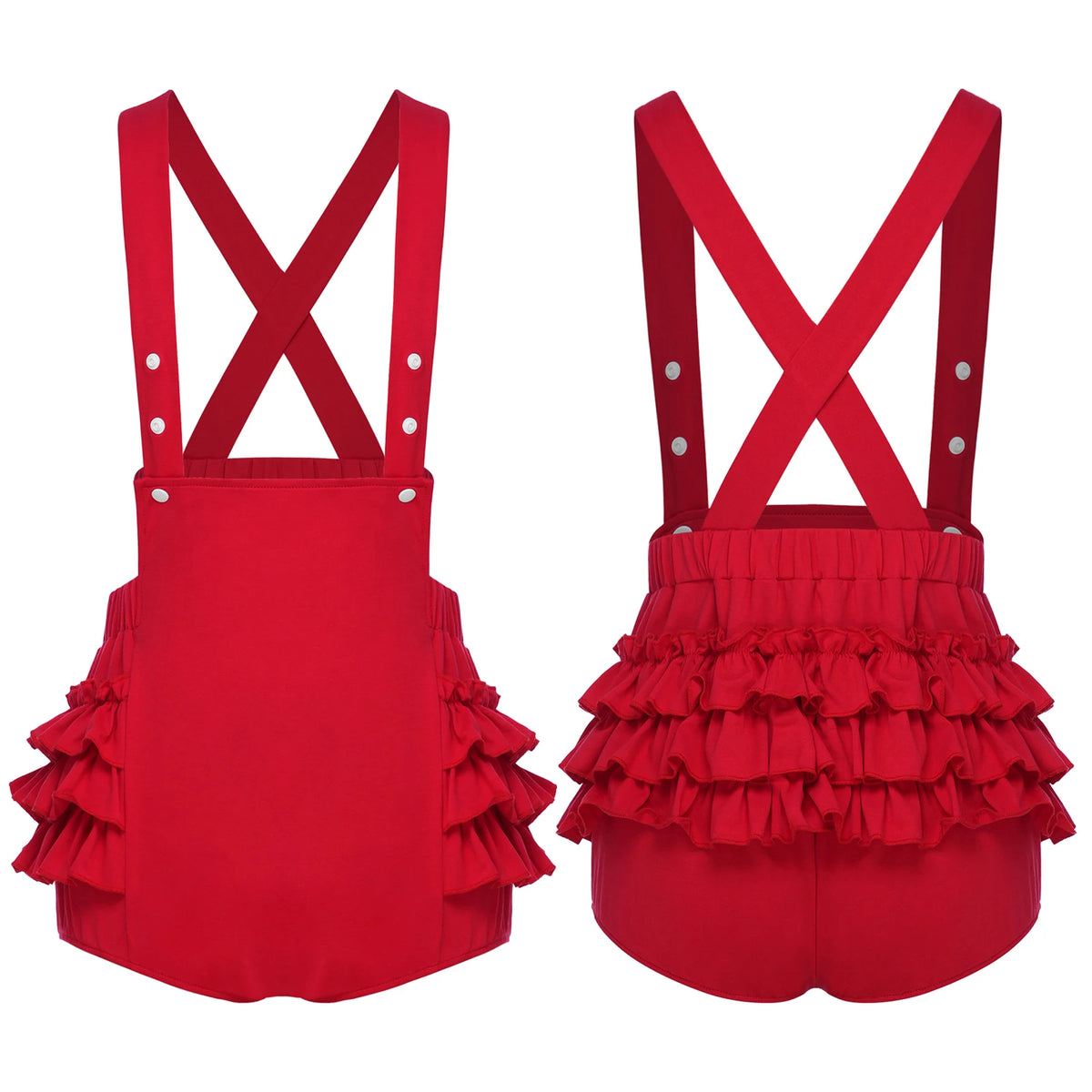 Cute Ruffle Suspender ABDL Romper Shorts
