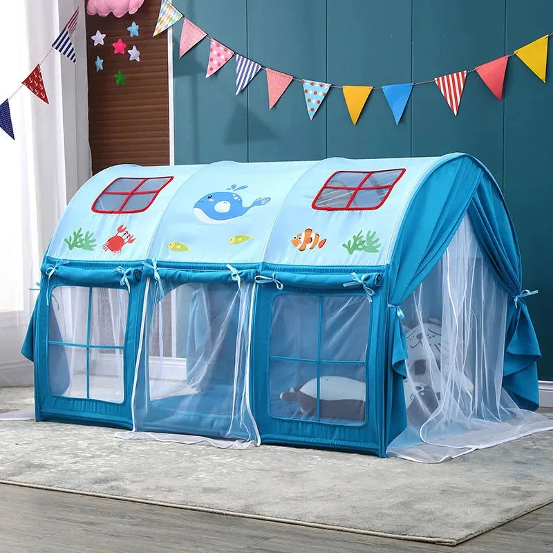 🏠 Cozy Critter Playhouse Tent – Foldable Bed Tent