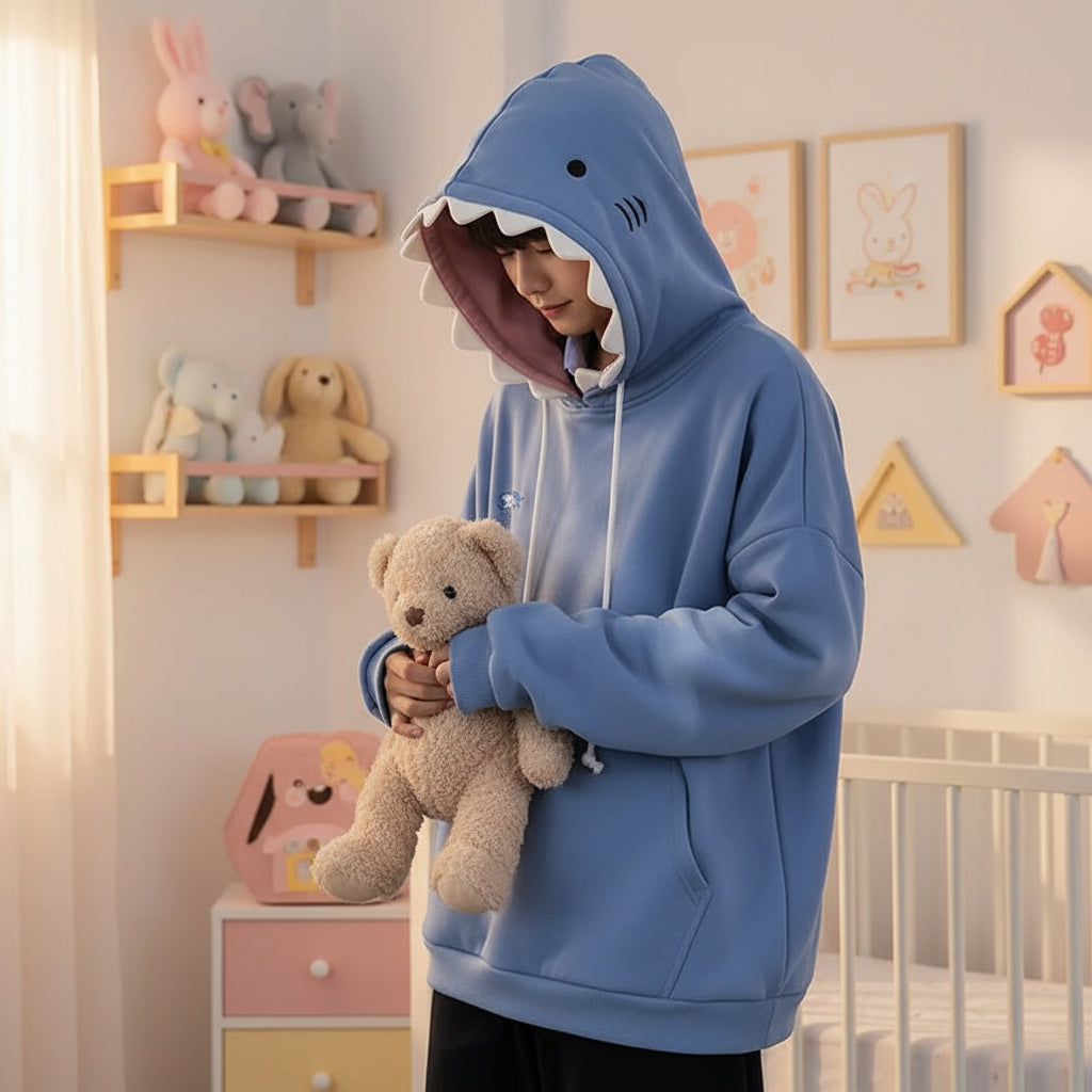 🦈 SharkSnug Hoodie – Black or Blue
