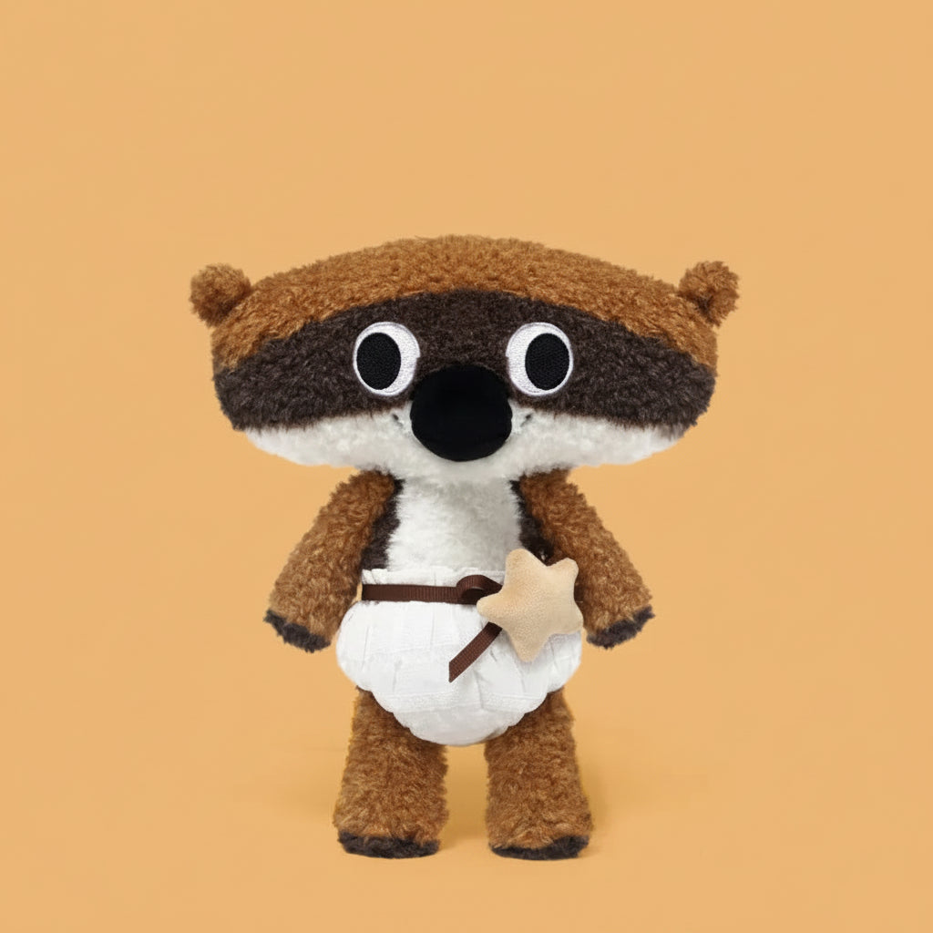 Diapered Animal Plushies — Little Space Stuffies (Koala, Fox, Raccoon, Wolf & Croc)