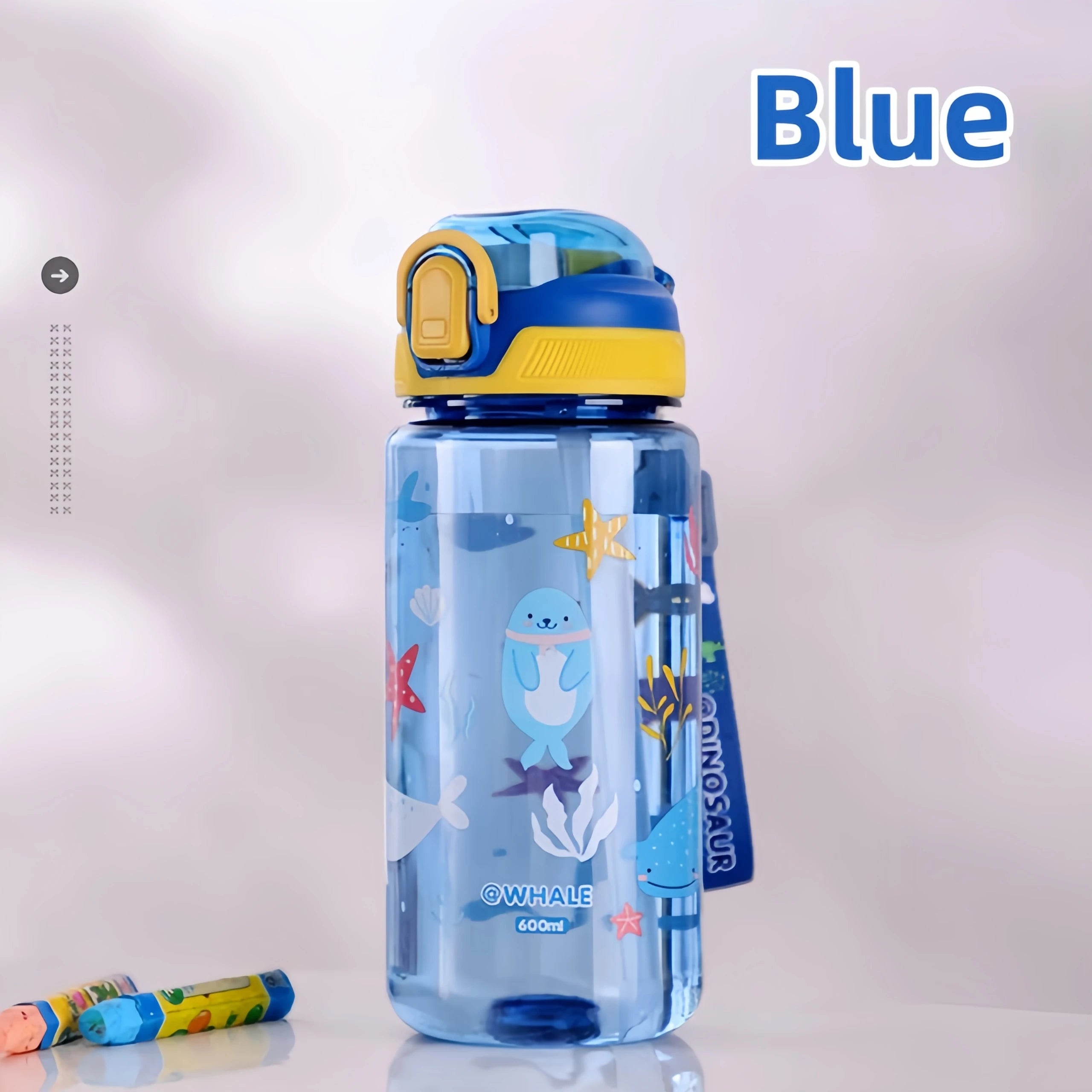 Little Space Cartoon Sippy Cup – 600ml BPA-Free Straw Water Bottle | 4 Colors