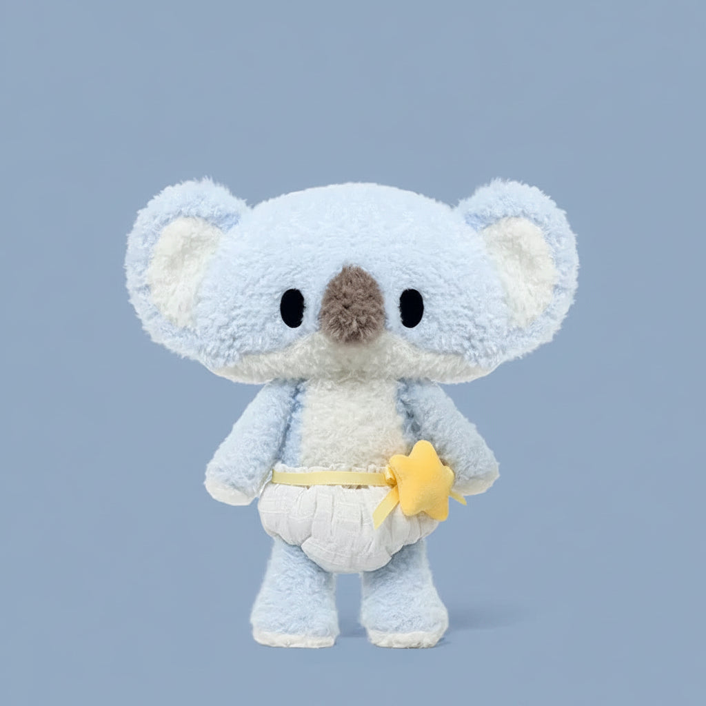 Diapered Animal Plushies — Little Space Stuffies (Koala, Fox, Raccoon, Wolf & Croc)