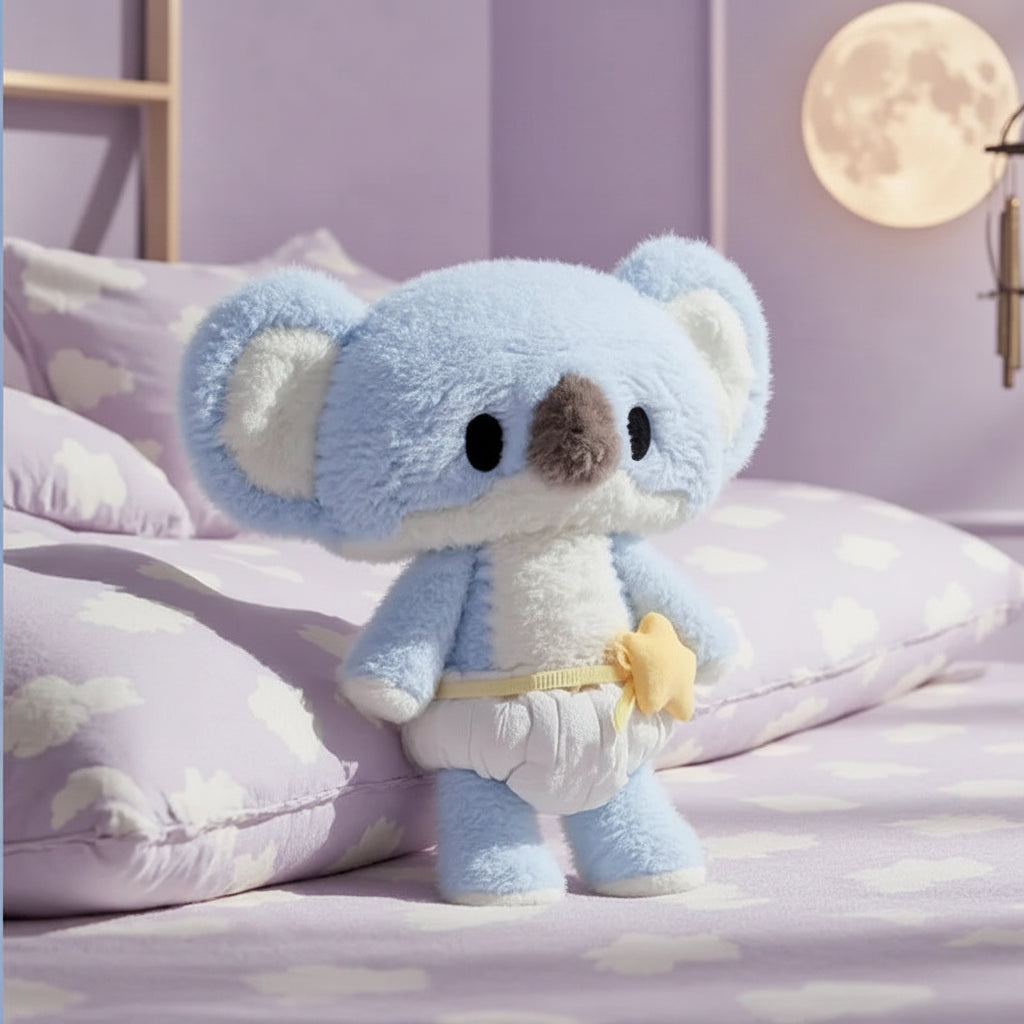 Diapered Animal Plushies — Little Space Stuffies (Koala, Fox, Raccoon, Wolf & Croc)