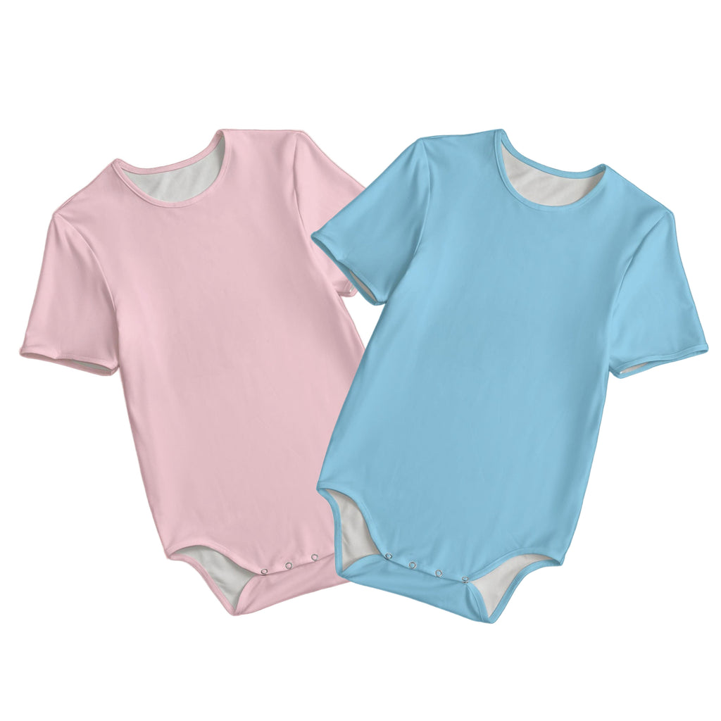 Little Dreamer's Duo: Super Soft 100% Cotton ABDL Onesie Set - Pink & Blue!