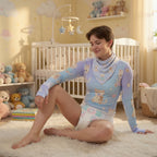 Kitty Cuddles Little Space Long Sleeve Snap Onesie – Kawaii ABDL
